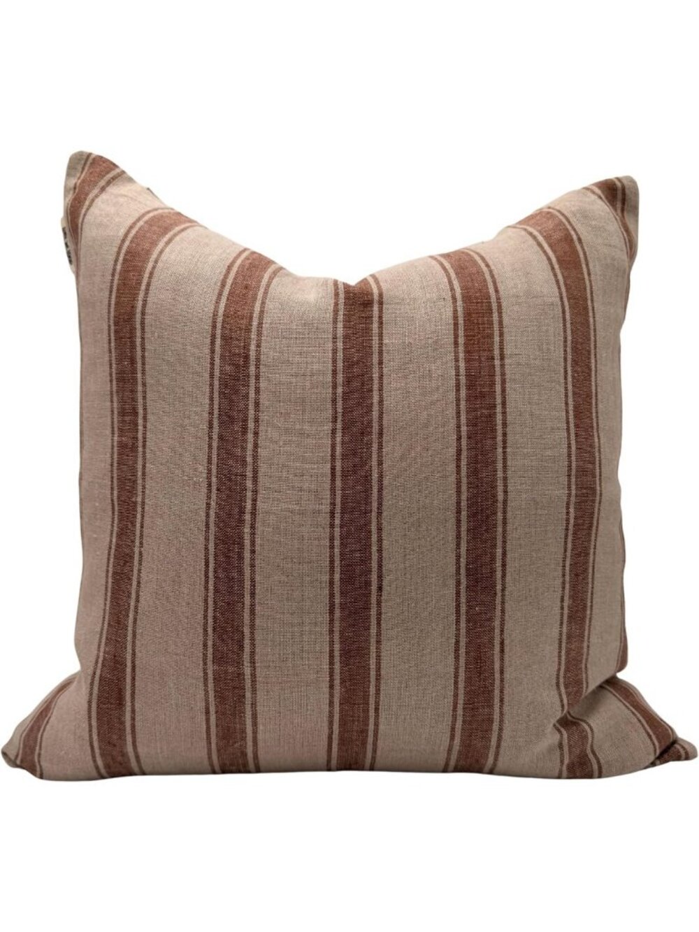Floral Block Print Decorative Pillow Cover | Farmhouse Cottage Decor | Striped